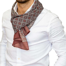 Load image into Gallery viewer, Grey Wool Scarf in Diamond Pattern
