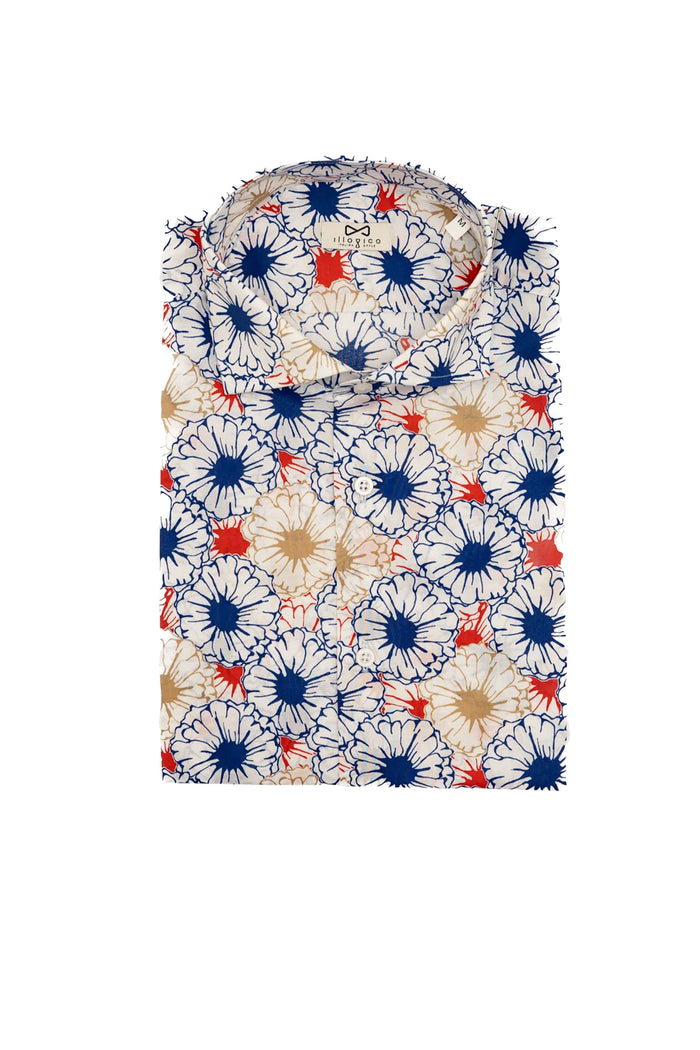 Camicia Fantasia fiori bianchi
