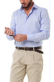 Camicia azzurra in 100% cotone