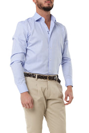 Camicia azzurra in 100% cotone