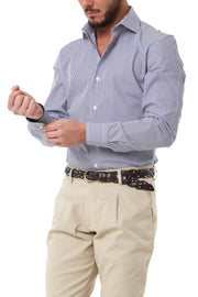 Camicia a Righe Bianca e Blu