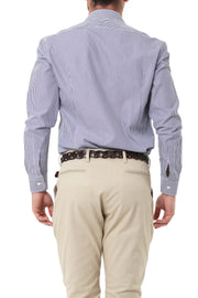 Camicia a Righe Bianca e Blu