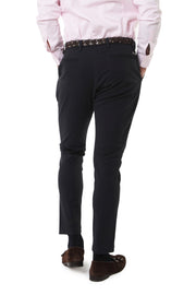 Pantalone chino in cotone con una pence blu