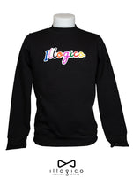 Load image into Gallery viewer, Black pure cotton crewneck hoodie
