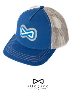 Cappello blu con visiera