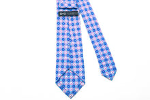 Load image into Gallery viewer, Orange Pure Silk Tie Blue Circle Pattern
