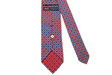 Carica l&#39;immagine nel visualizzatore di Gallery, Cravatta Sfoderata In Seta Rossa Con Fantasia Geometrica
