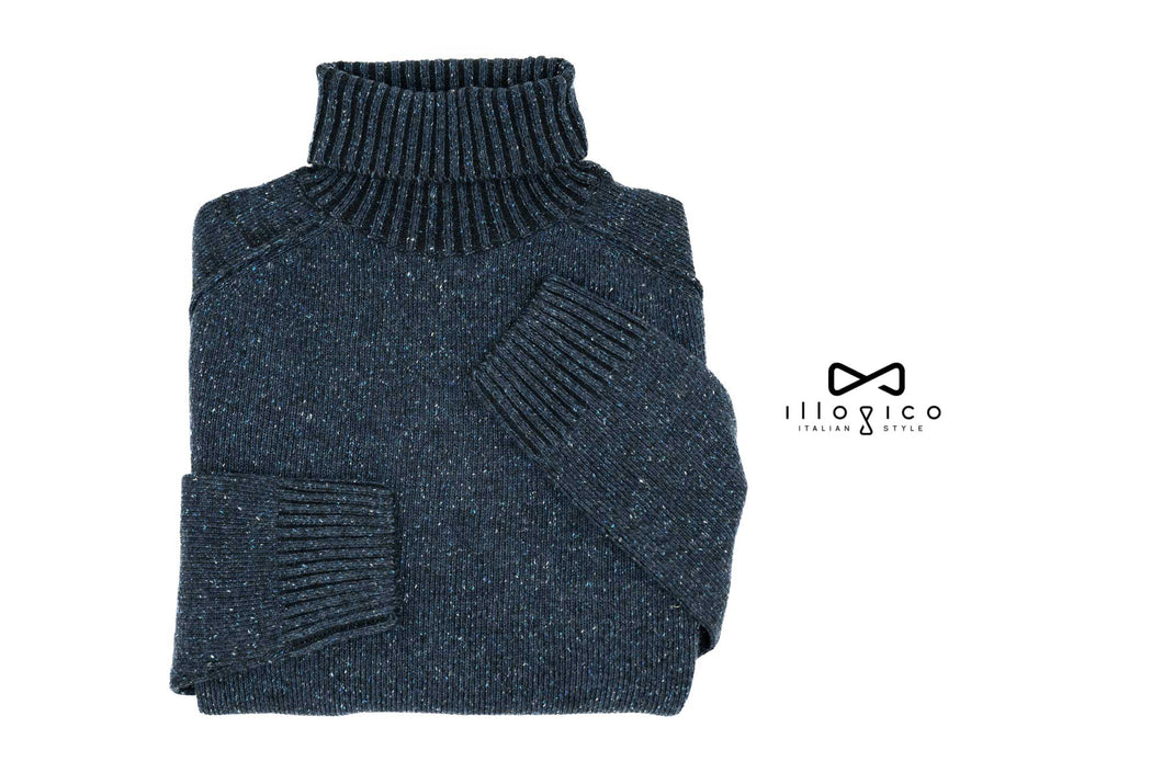 Blue Wool mix turtleneck sweater 
