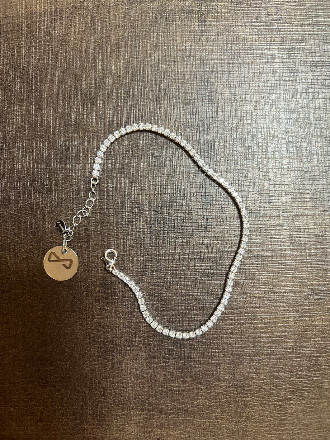 Silver 925 Bracelet with pendant logo and silver stones