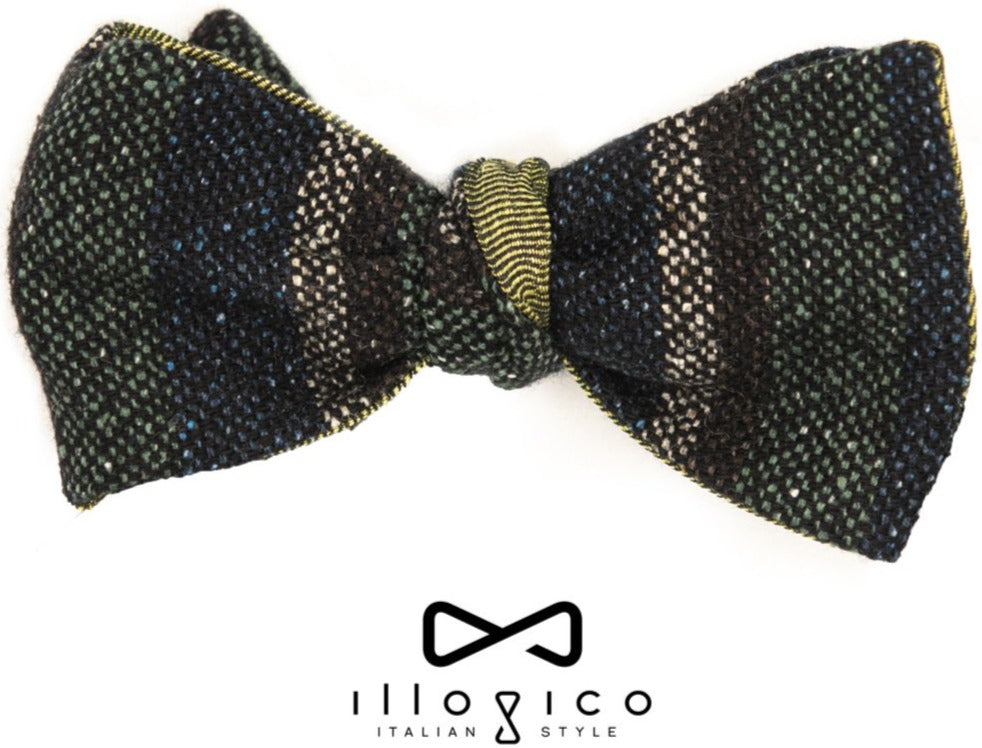 Pure Silk Green Self Tied Bow Tie in Classic Pattern