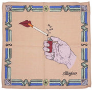 Pochette In Lana Beige Con Design Accendino