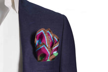 Load image into Gallery viewer, Multicolor Pure Silk Pocket Square in Multi Design
