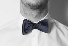 Load image into Gallery viewer, Pure Silk Self Tied Blue Bow Tie
