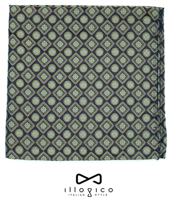 fazzoletto da taschino illogico in seta con design rombi