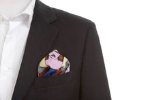Load image into Gallery viewer, Blue Wool Pocket Square in Woman Pattern
