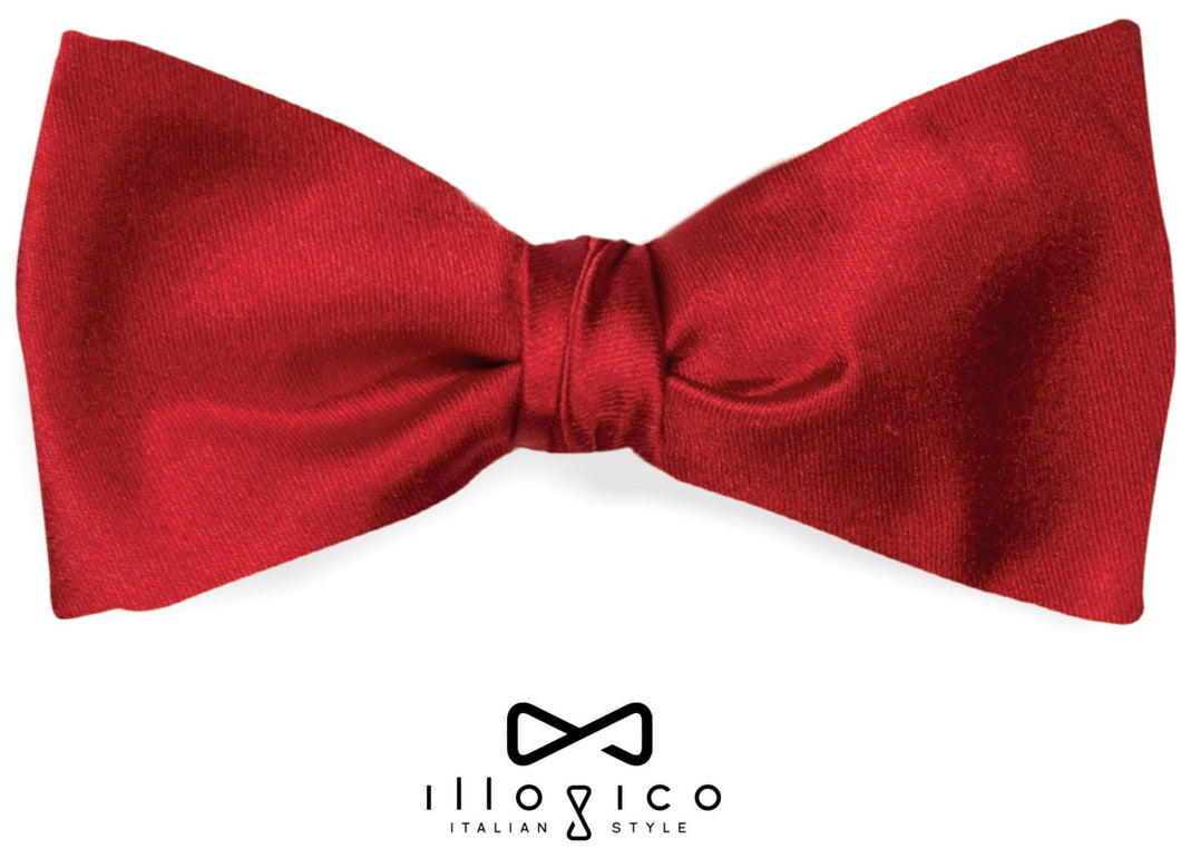 Pure Silk Red Self Tied Bow Tie
