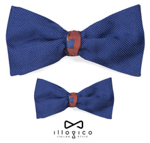 Load image into Gallery viewer, Father &amp; Son - Blue Silk Bow Tie in Red Eagles Pattern
