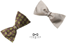 Load image into Gallery viewer, Father &amp; Son - Brown Silk Bow Tie in Floral Pattern
