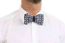 Load image into Gallery viewer, Silk &amp; Wool Blue Double Face Self Tied Bow Tie
