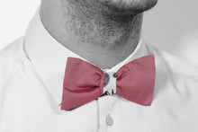 Load image into Gallery viewer, Pure Silk Red Double Face Self Tied Bow Tie Illogico Pattern
