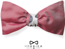 Load image into Gallery viewer, Pure Silk Red Double Face Self Tied Bow Tie Illogico Pattern

